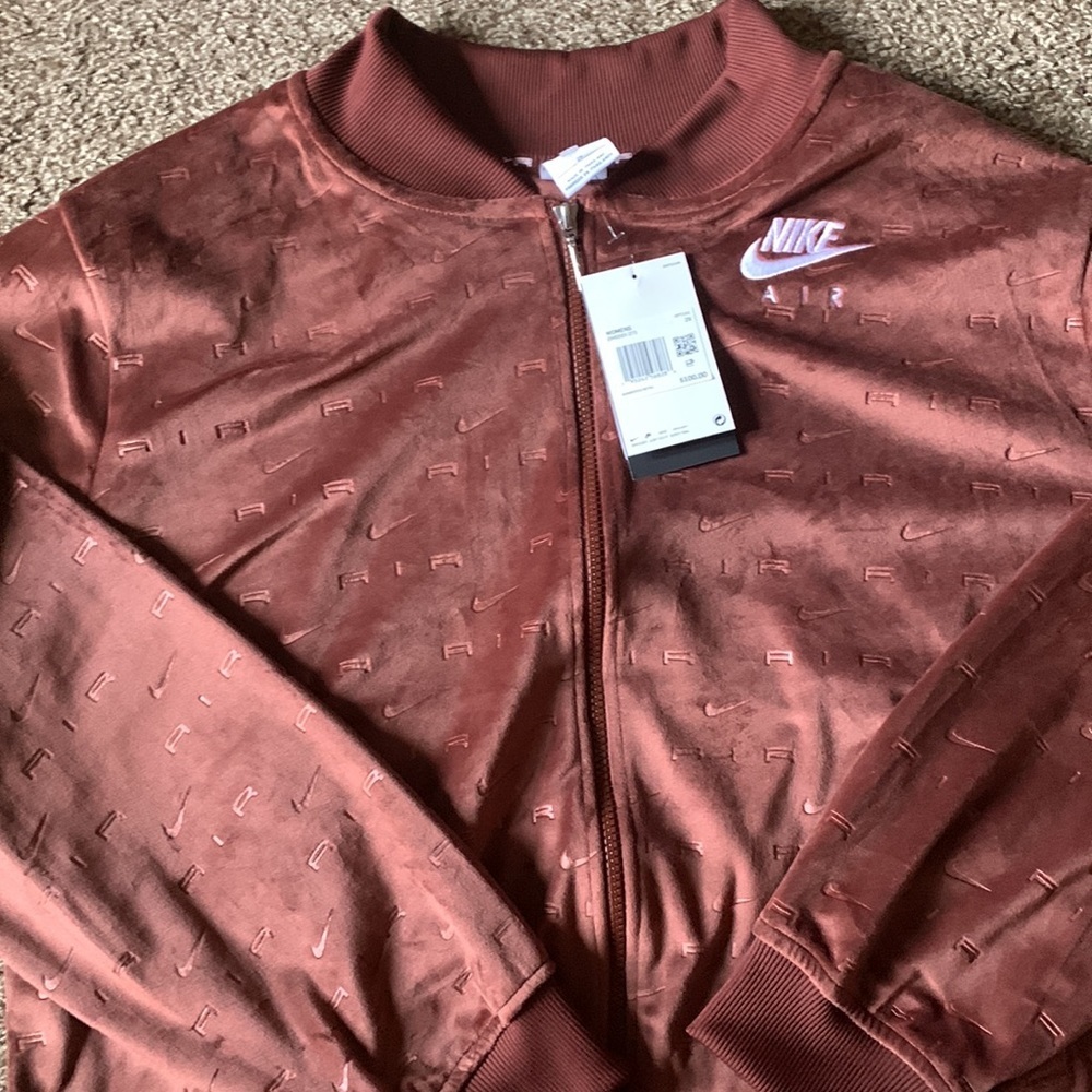 Nike Women's Copper Rust Satin-Look Bomber Jacket